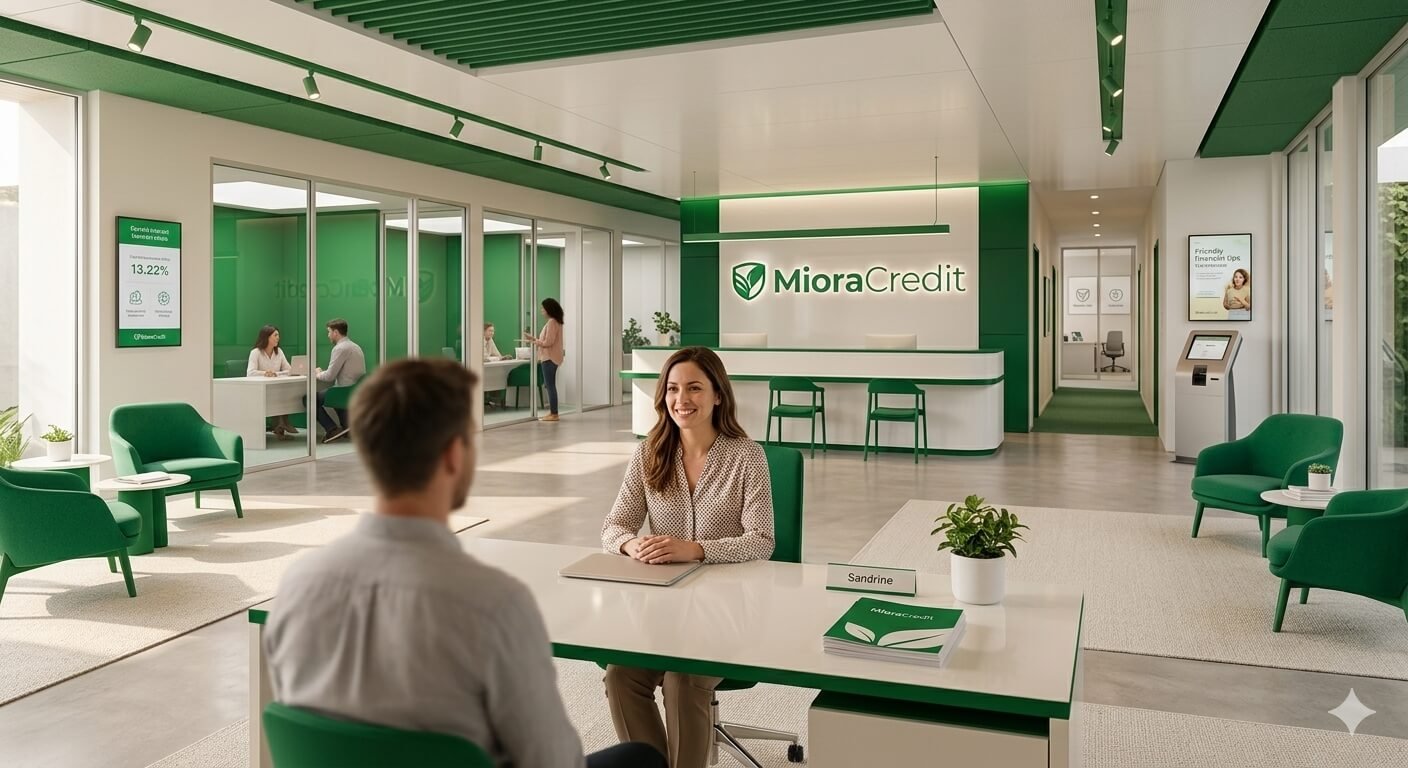 Conseillère présentant les solutions de financement MIORA CREDIT
